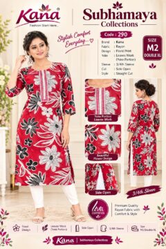 Kana Heavy Rayon Floral Print Straight Cut Top - CODE - 290