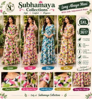 Women's Premium Heavy Rayon with Cotton Blended Abaya Maxi - CODE - 3617