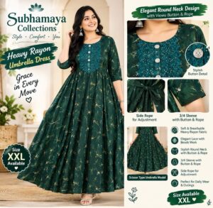 WOMEN'S FAVOURITE HEAVY RAYON UMBRELLA TOP WITH ROUND NECK - CODE - SM00008