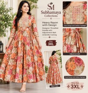 Women's favorites Heavy Rayon Floral Design Umbrella Kurti - CODE - SM00013